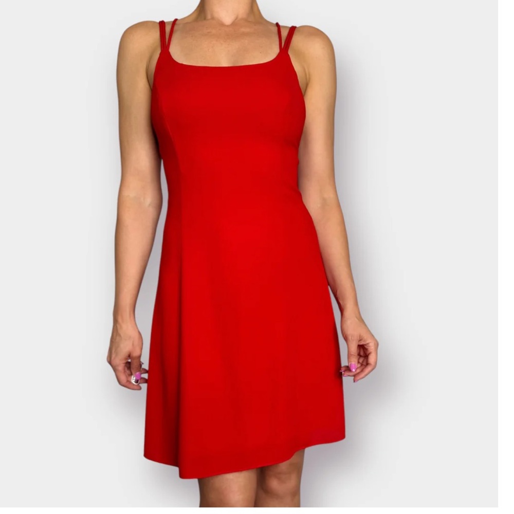 Y2K Vintage Moda Intl Red Strappy Dress Size 6 Made in the USA